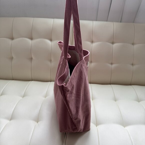 Sézane limited edition super soft velvet corduroy tote bag, rosewood pink, NWOT - Picture 4 of 4